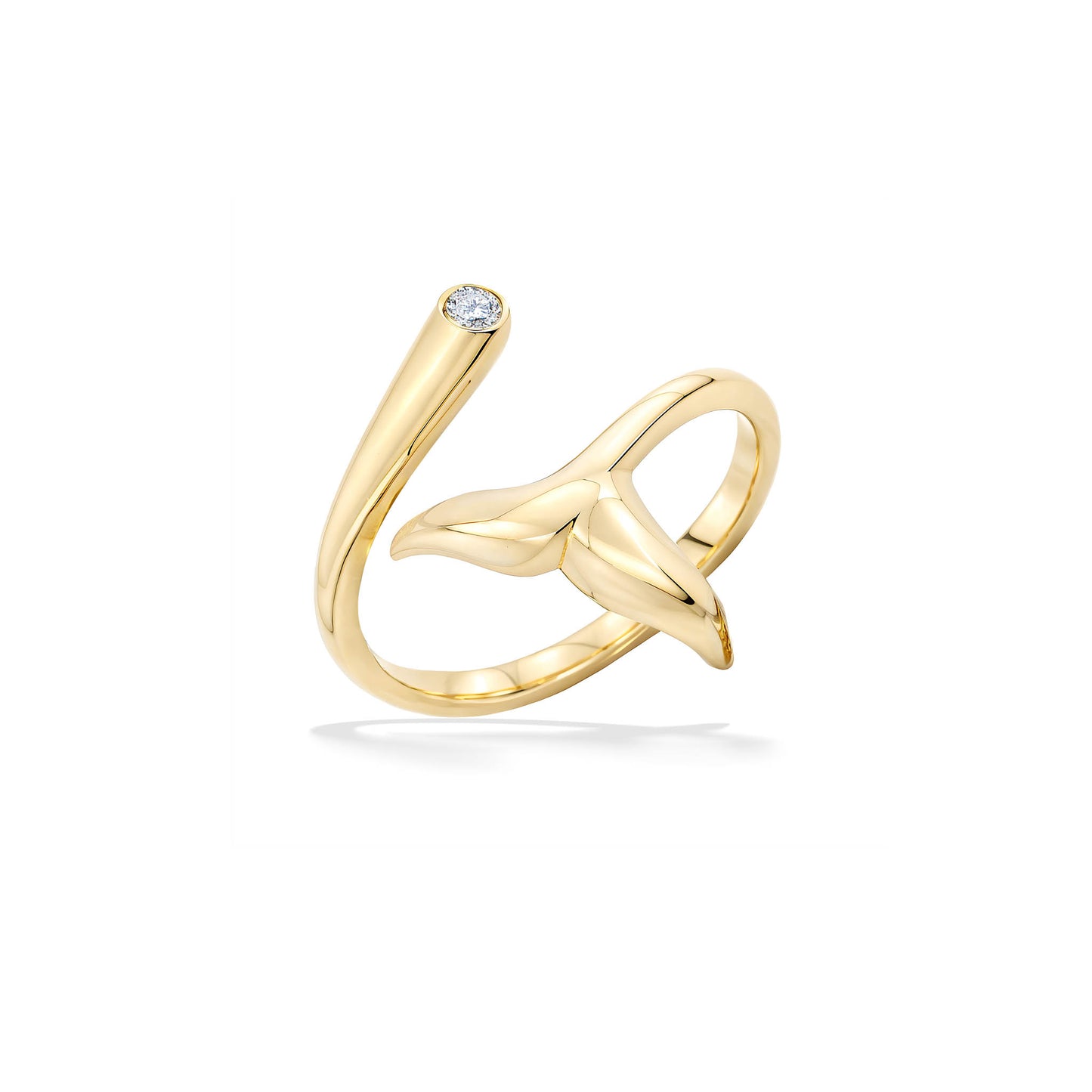 18347 - 14K Yellow Gold - Whale Tail Ring