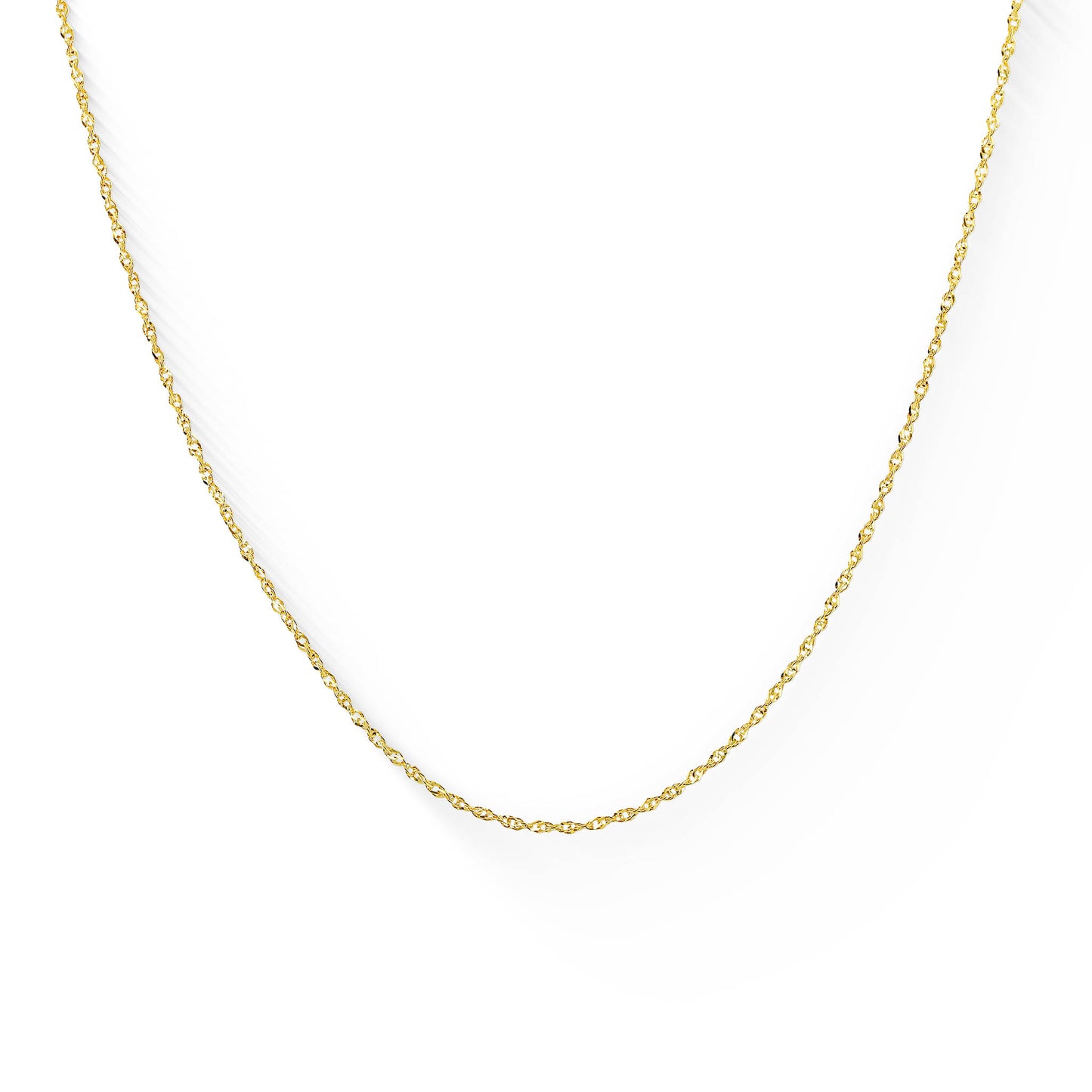 770256 - 14K Yellow Gold - 18" Sparkle Singapore Chain, 0.85mm