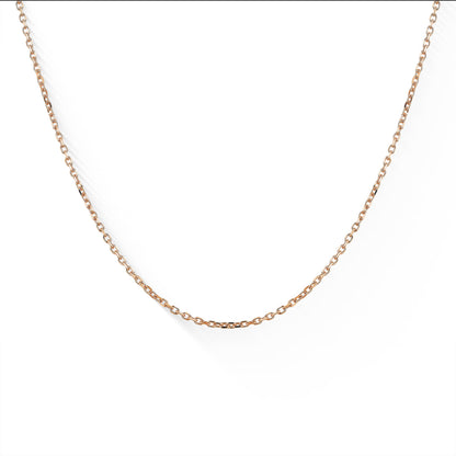 770011 - 14K Rose Gold - 17" Diamond Cut Cable Chain, 1.3mm