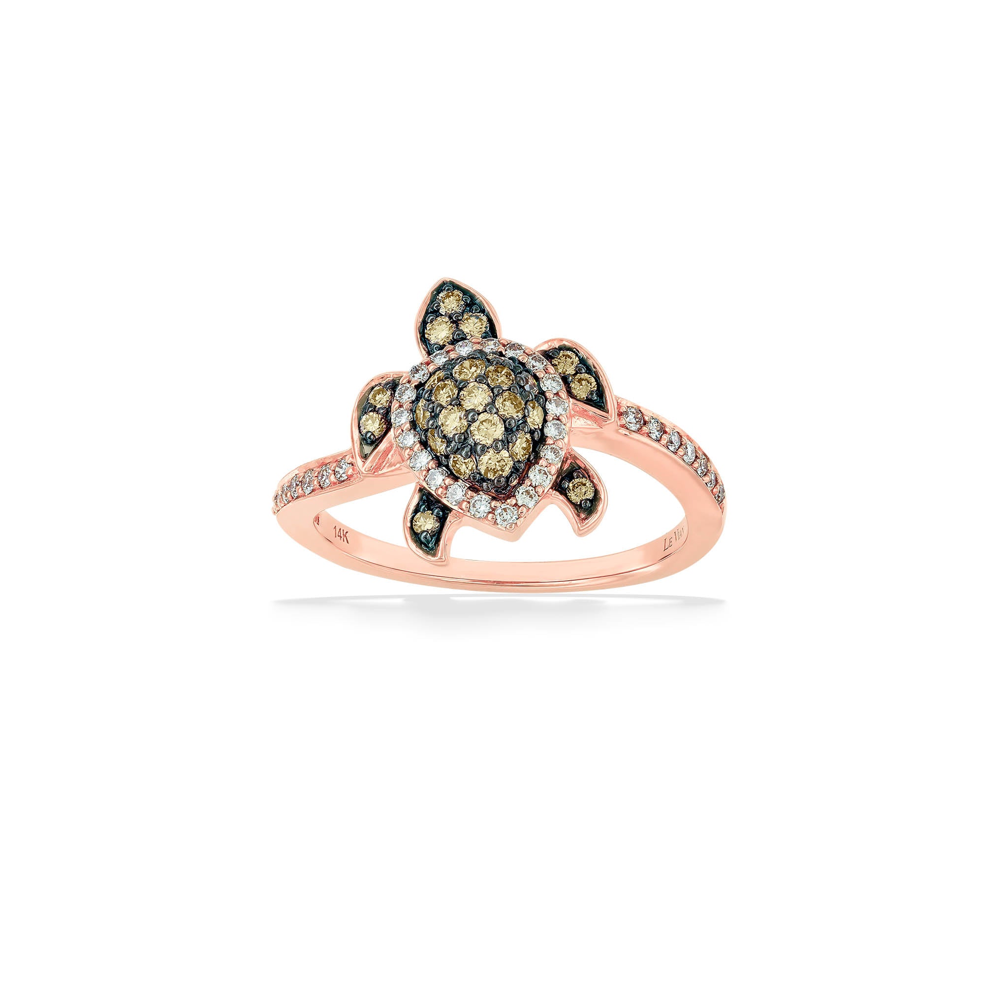 Solid 14K Tri Gold TURTLE Ring with Red CZ EJLRG1694 – Europa Jewelers