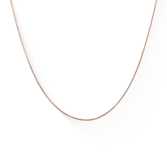 769573 - 14K Rose Gold - 18" Diamond Cut Superflex Wheat Chain, 0.7mm
