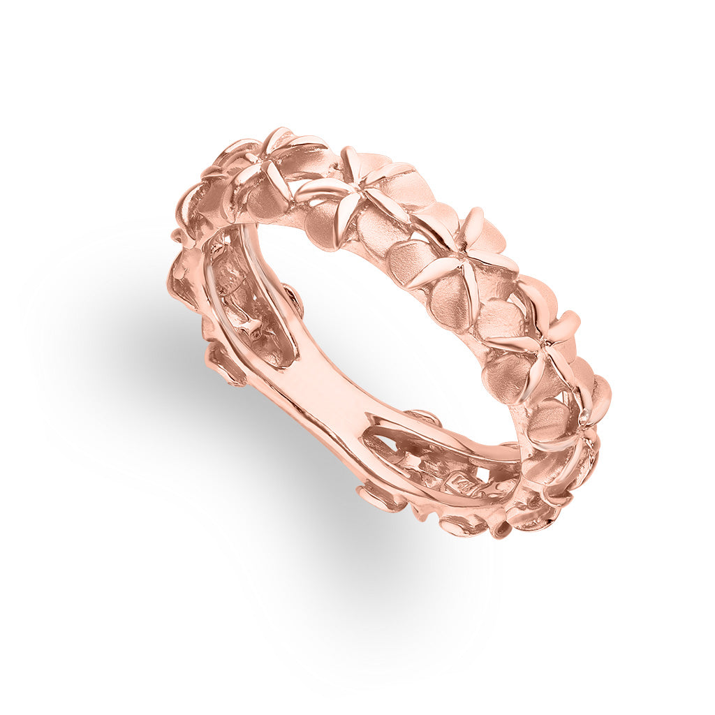 40980 - 14K Rose Gold - Plumeria Lei Ring