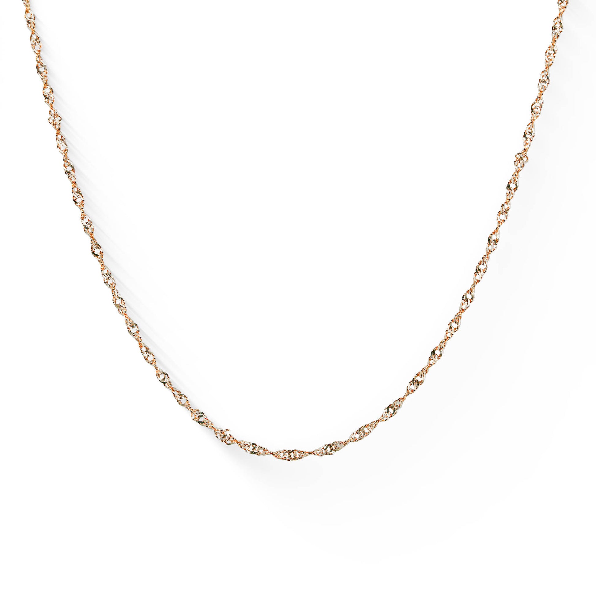 769218 - 14K Rose Gold and 14K White Gold - 22" Adjustable Singapore Chain, 1.5mm