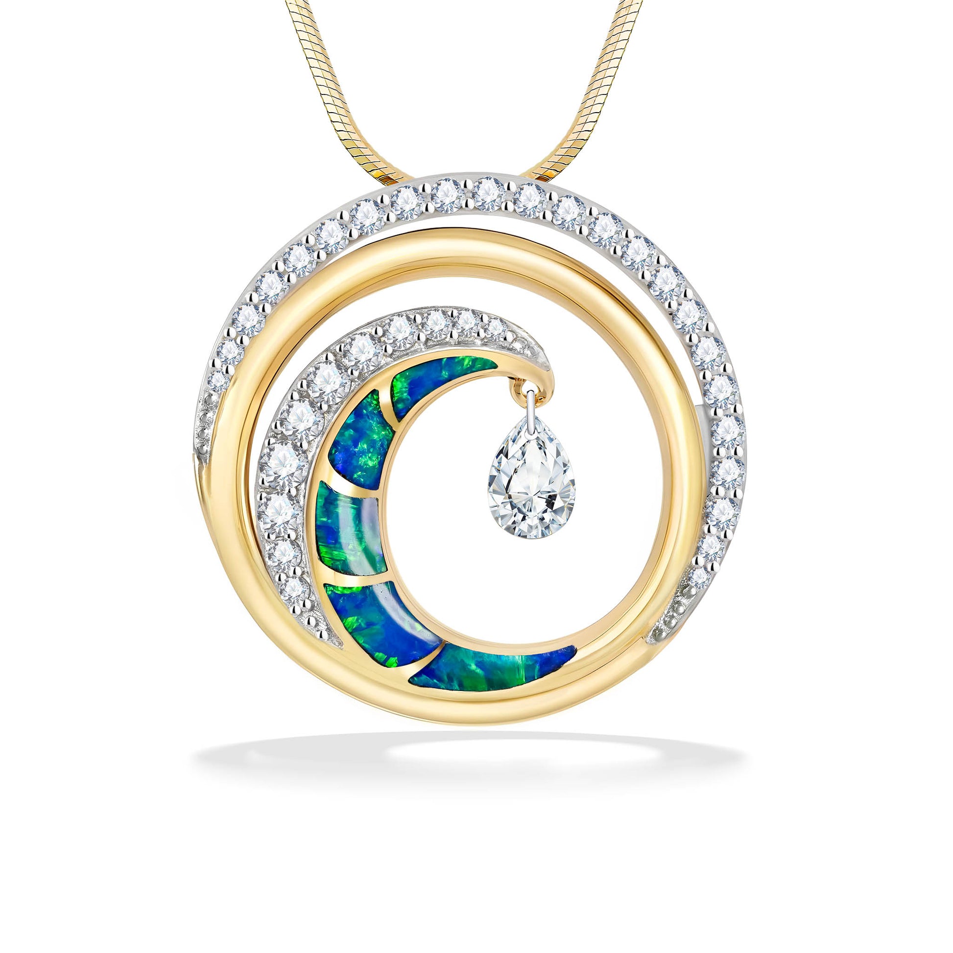 40818 - 14K Yellow Gold - Ultimate Wave Shimmer Pendant