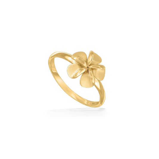 40670 - 14K Yellow Gold - Na Keiki (Children's) Plumeria Ring