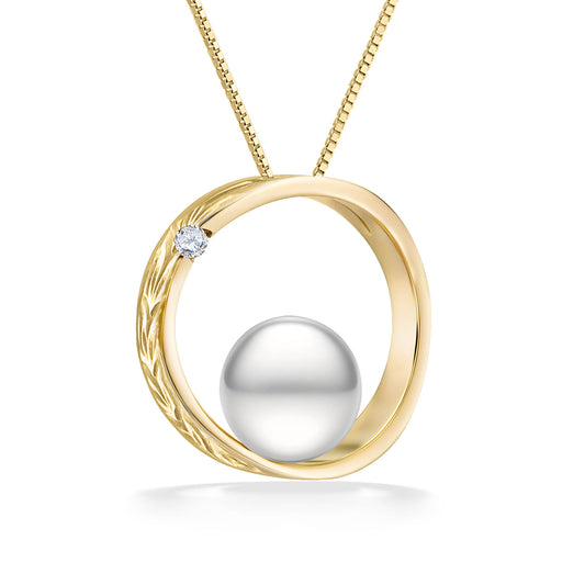 43162 - 14K Yellow Gold - Moon and Star Pendant