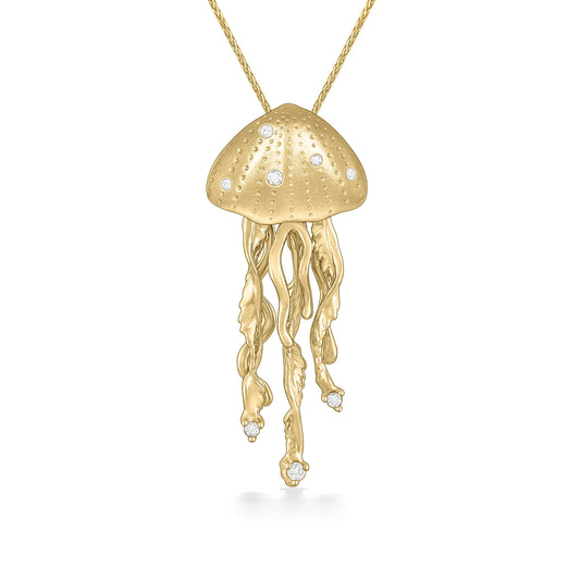 43295 - 14K Yellow Gold - Jellyfish Pendant