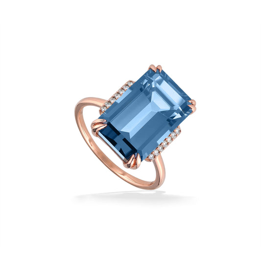 770576 - 14K Rose Gold - Effy London Blue Topaz Ring
