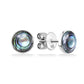 43402 - 14K White Gold - Abalone Inlay Stud Earrings