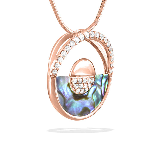 Side view of pendant showcasing hidden bail and how chain is attached to the pendant. Item No. 47590