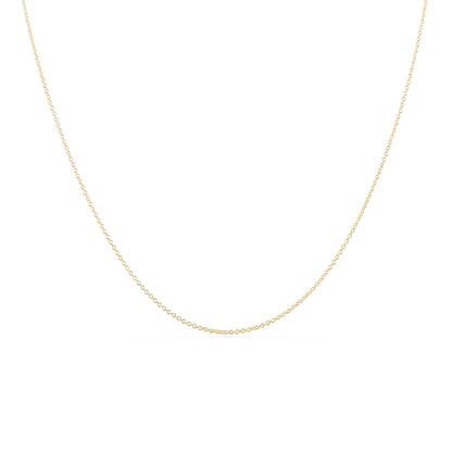 771394 - 14K Yellow Gold - 16" Adjustable Keiki Cable Chain, 0.8mm