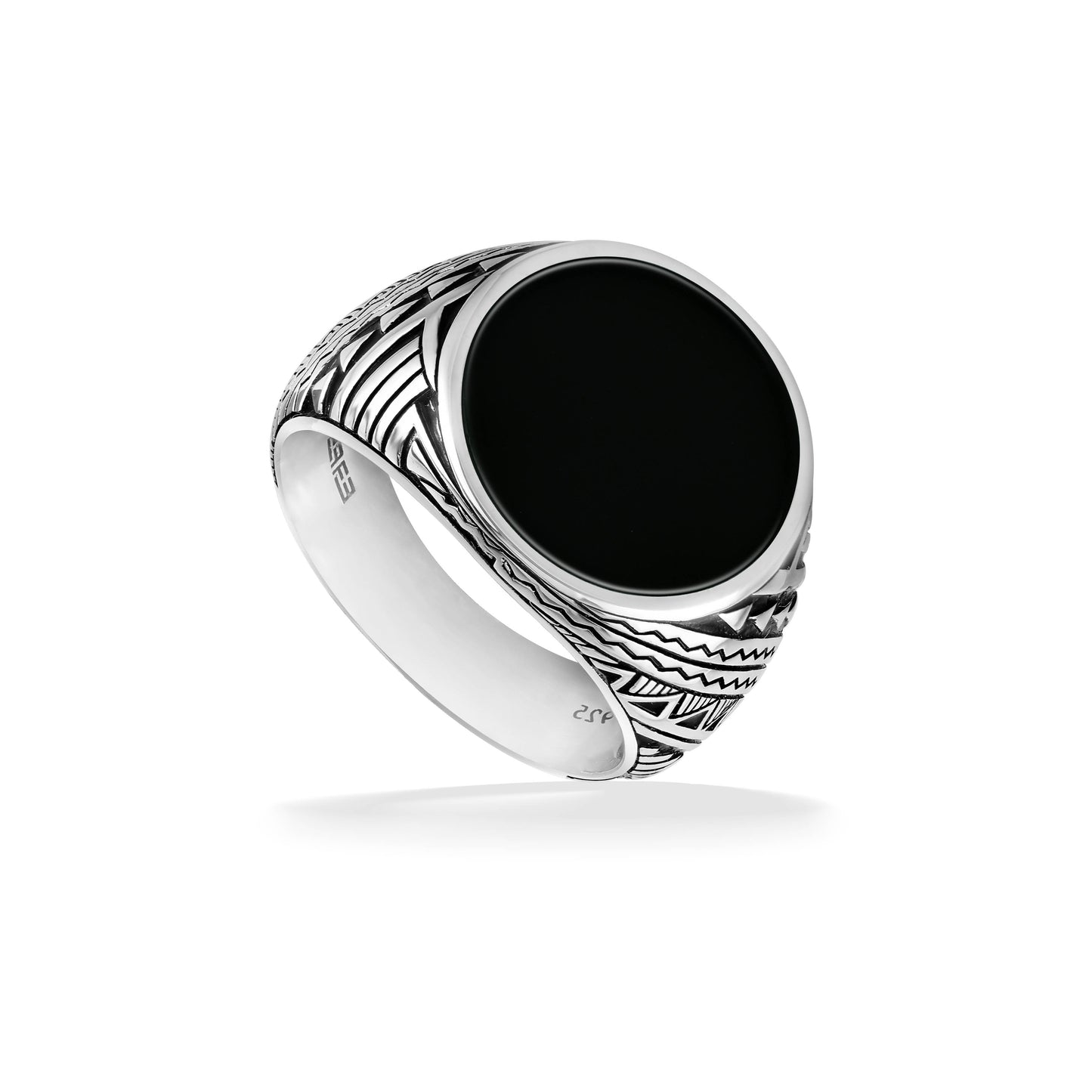 771477 - Sterling Silver - Effy Tribal Onyx Ring, Size 10