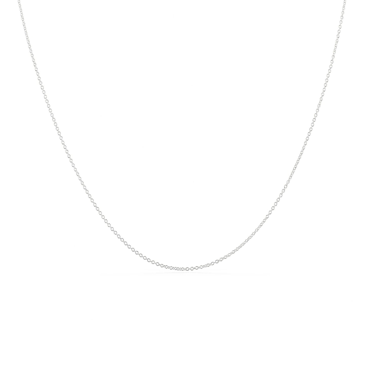 771787 - 14K White Gold - 16" Adjustable Keiki Cable Chain, 0.8mm