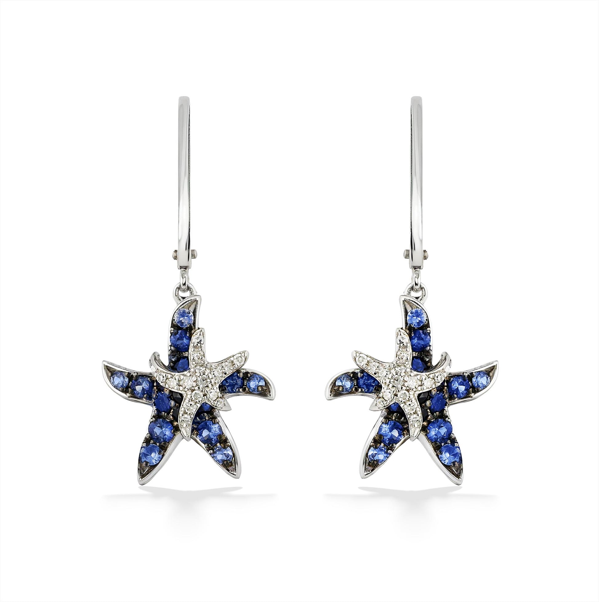 771993 - 14K White Gold - Effy Starfish Leverback Earrings
