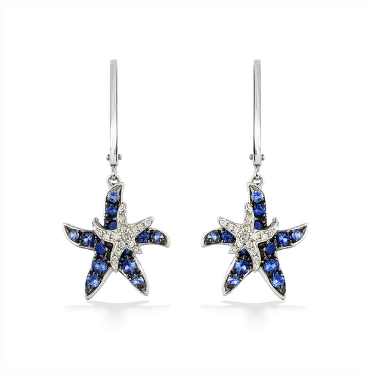 771993 - 14K White Gold - Effy Starfish Leverback Earrings