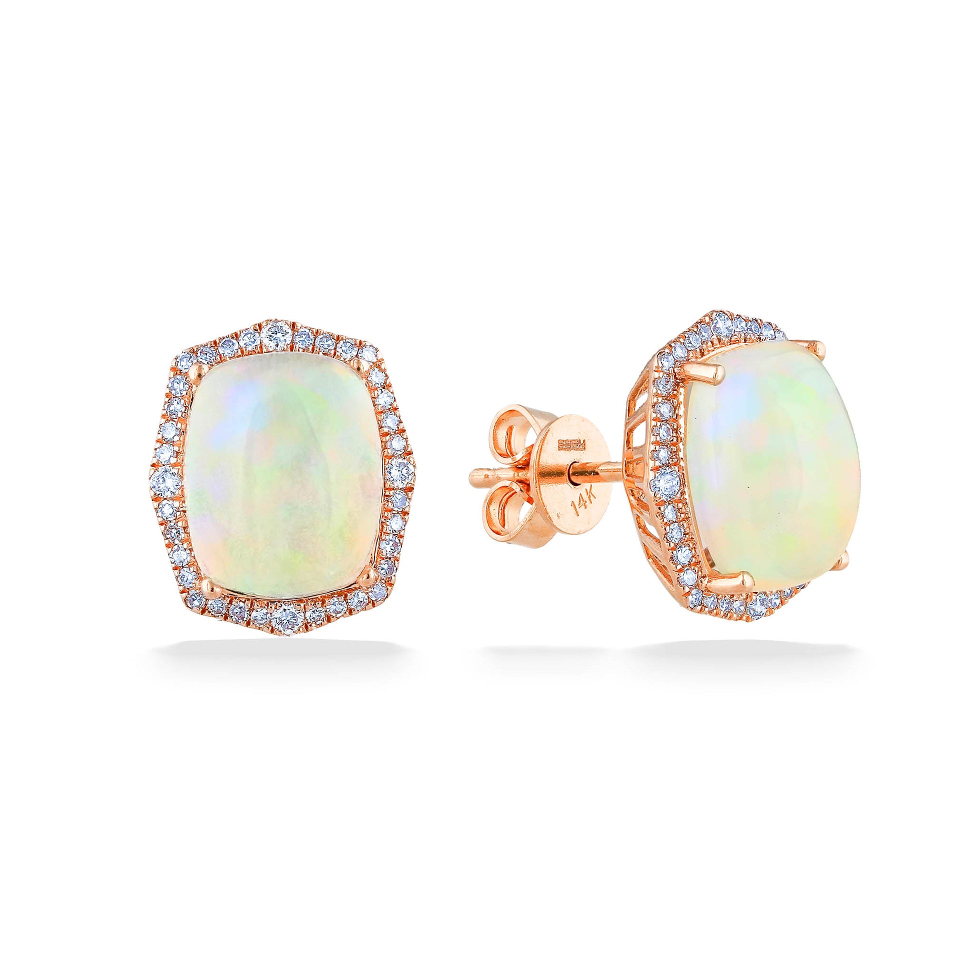 889594 - 14K Rose Gold - Effy Opal Stud Earrings