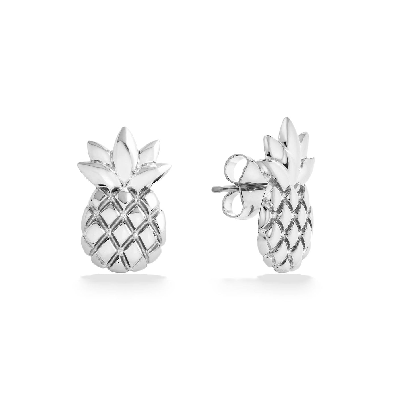 44204 - 14K White Gold - Pineapple Stud Earrings