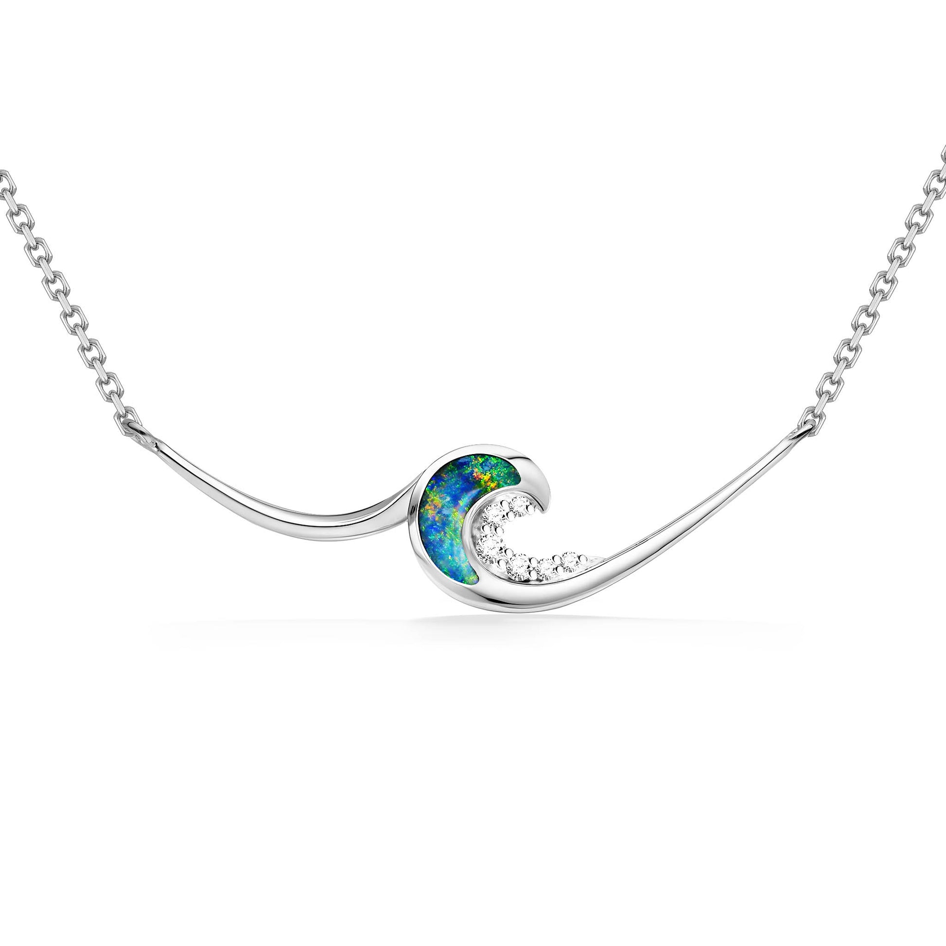44229 - 14K White Gold - Ocean Swell Necklace