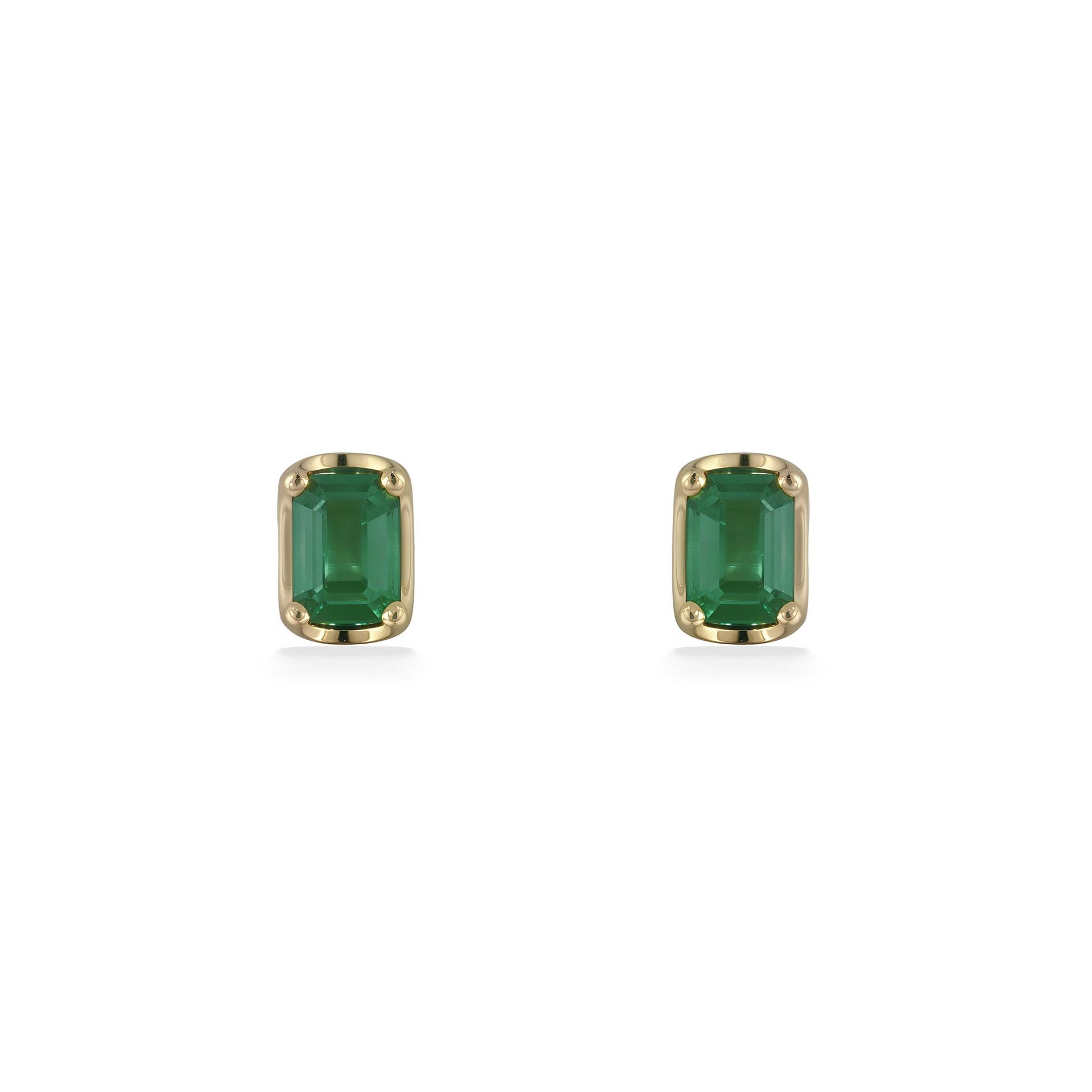 890879 - 14K Yellow Gold - Effy Emerald Stud Earrings