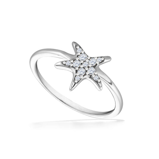 44450 - 14K White Gold - Starfish Ring