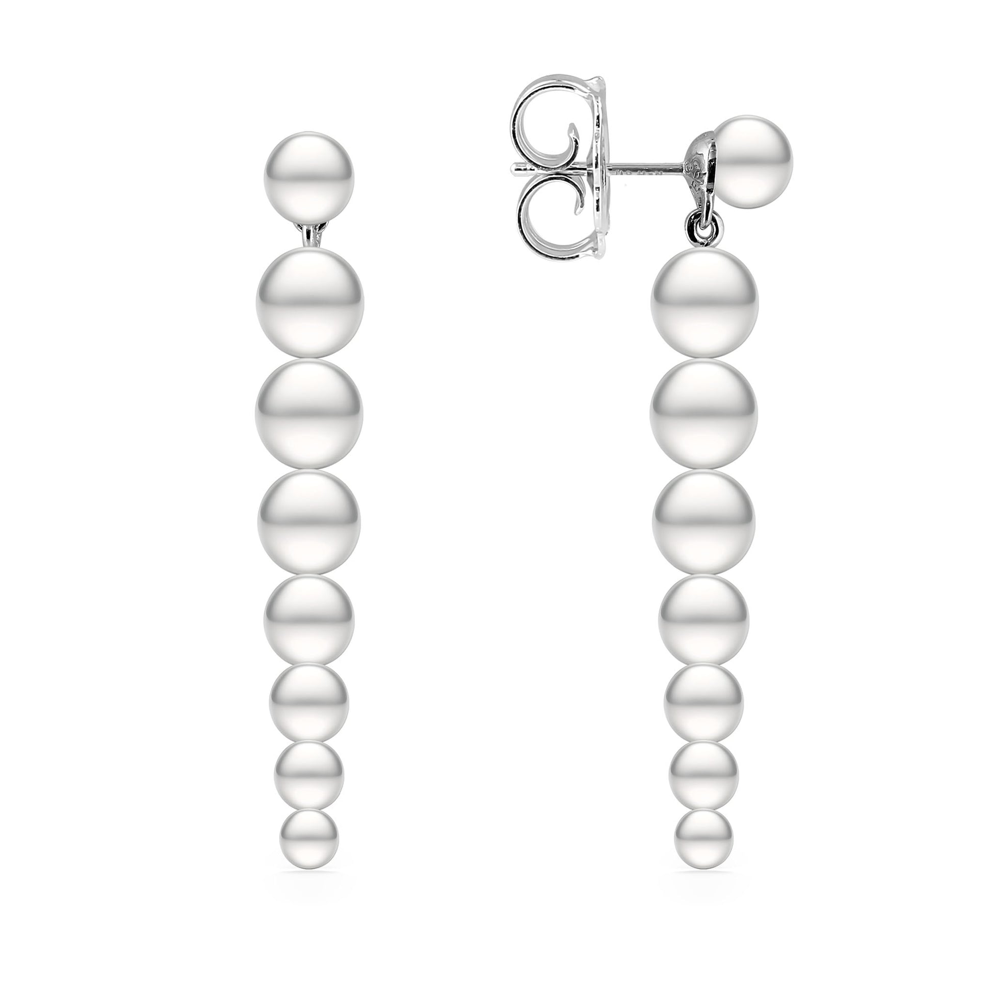 44538 - Sterling Silver - White Freshwater Pearl Duster Earrings