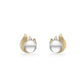 44558 - 14K Yellow Gold - Maile Leaf Akoya Pearl Stud Earrings