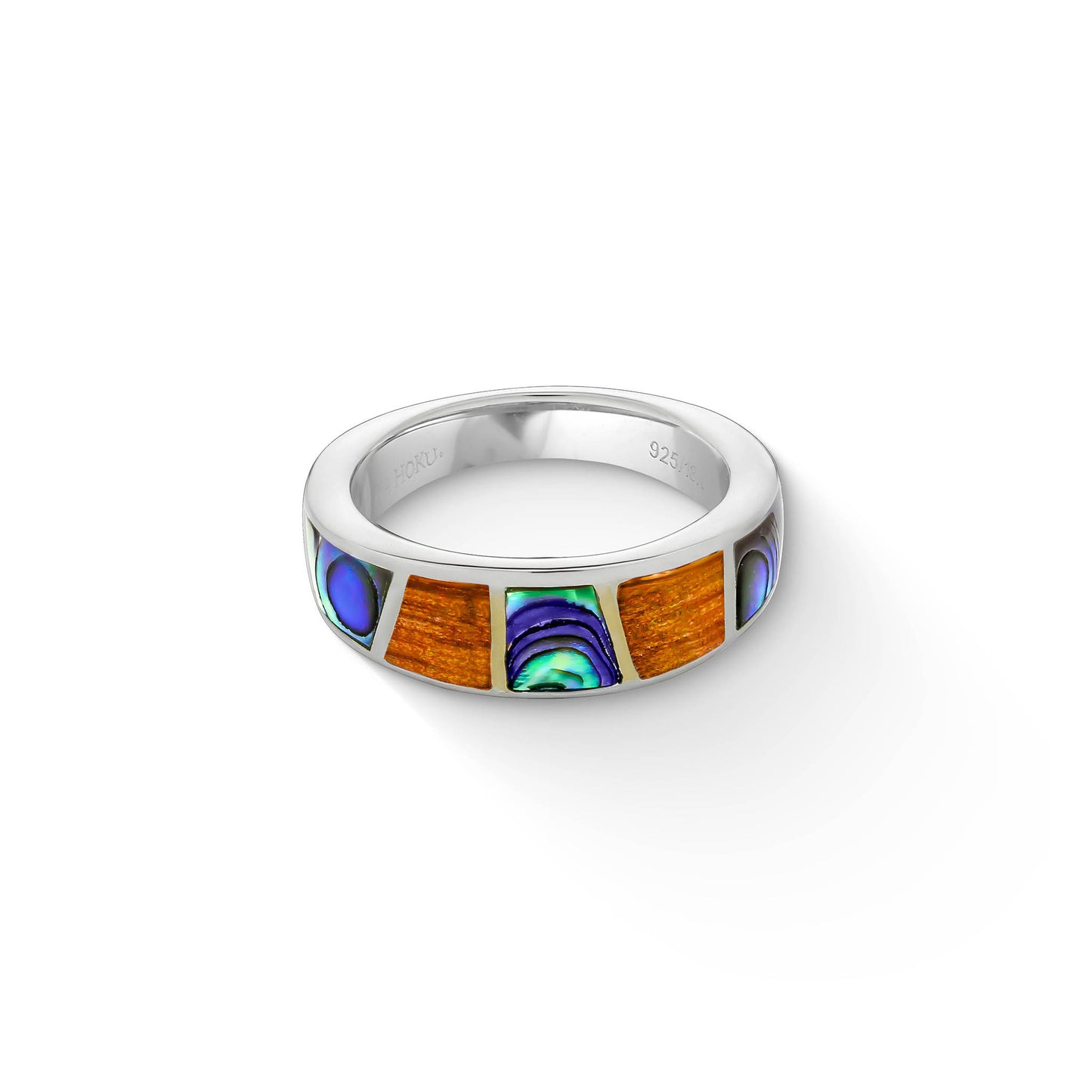 44574 - 18K Yellow Gold and Sterling Silver - Inlay Ring