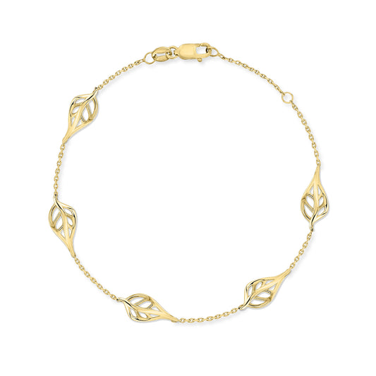 44606 - 14K Yellow Gold - Maile Leaf Bracelet