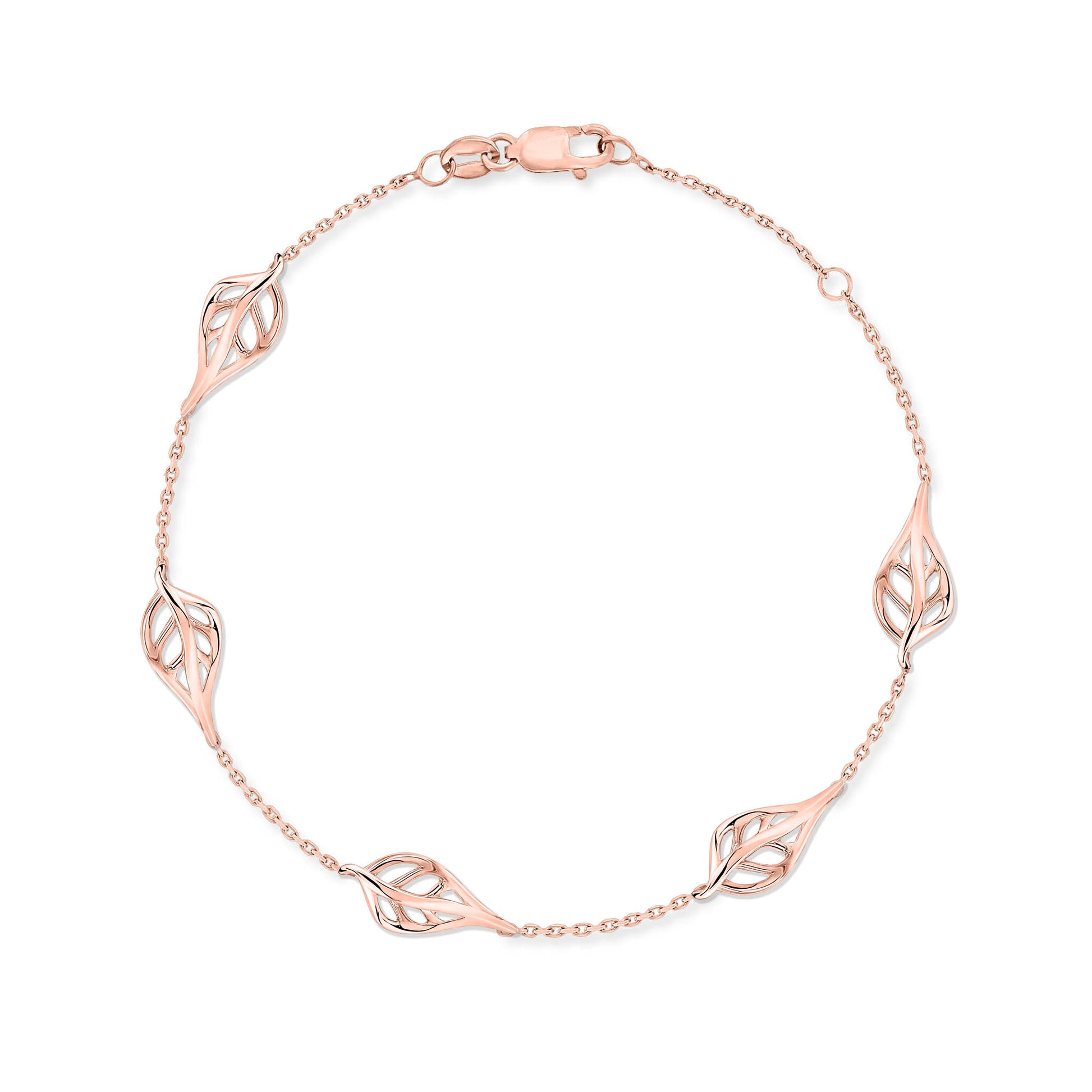 44608 - 14K Rose Gold - Maile Leaf Bracelet