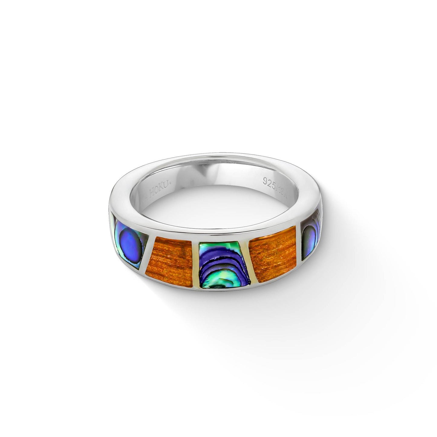 44596 - 18K Yellow Gold and Sterling Silver - Inlay Ring