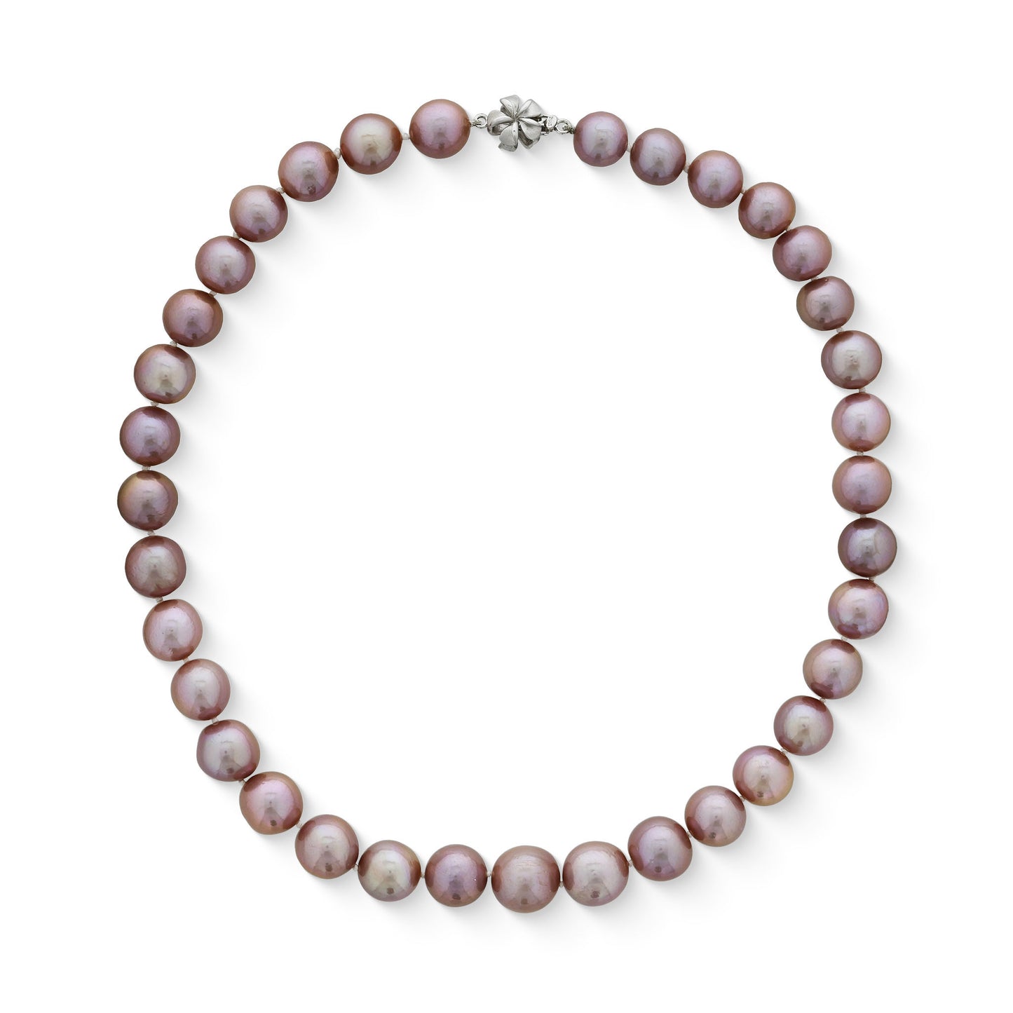 773221 - 14K White Gold - Natural Pink and Purple Freshwater Pearl Choker