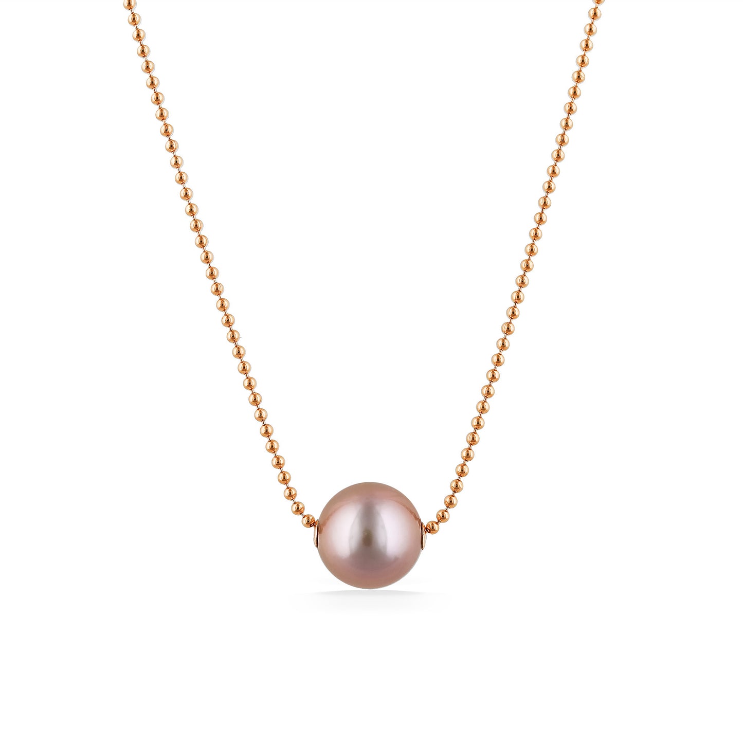 44682 - 14K Rose Gold - Pink-Purple Freshwater Pearl Slider Necklace