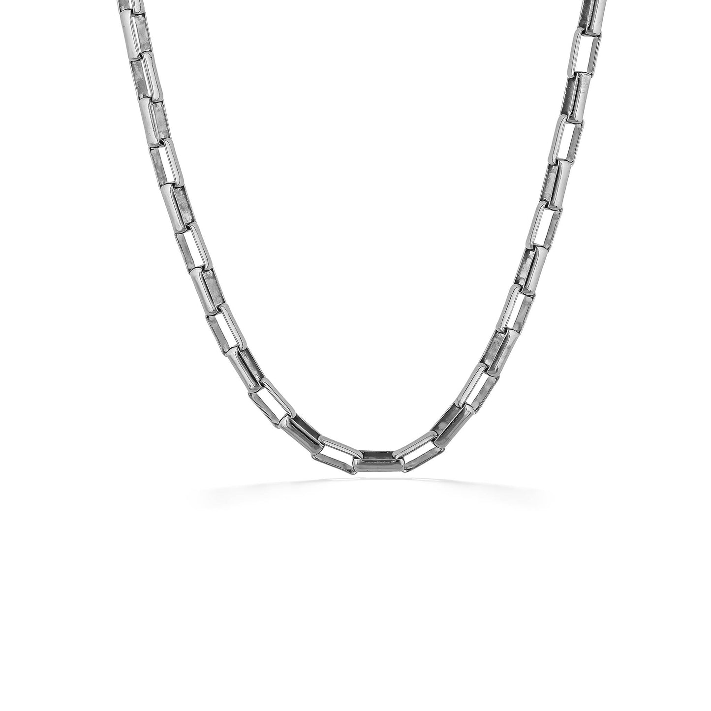 773271 - Sterling Silver - Effy Rectangle Rolo Ruthenium Necklace