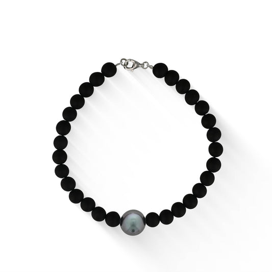 773273 - Sterling Silver - Effy Tahitian Pearl and Onyx Bead Bracelet