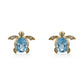 773295 - 14K Yellow Gold - Effy Blue Topaz and Tsavorite Honu Stud Earrings 