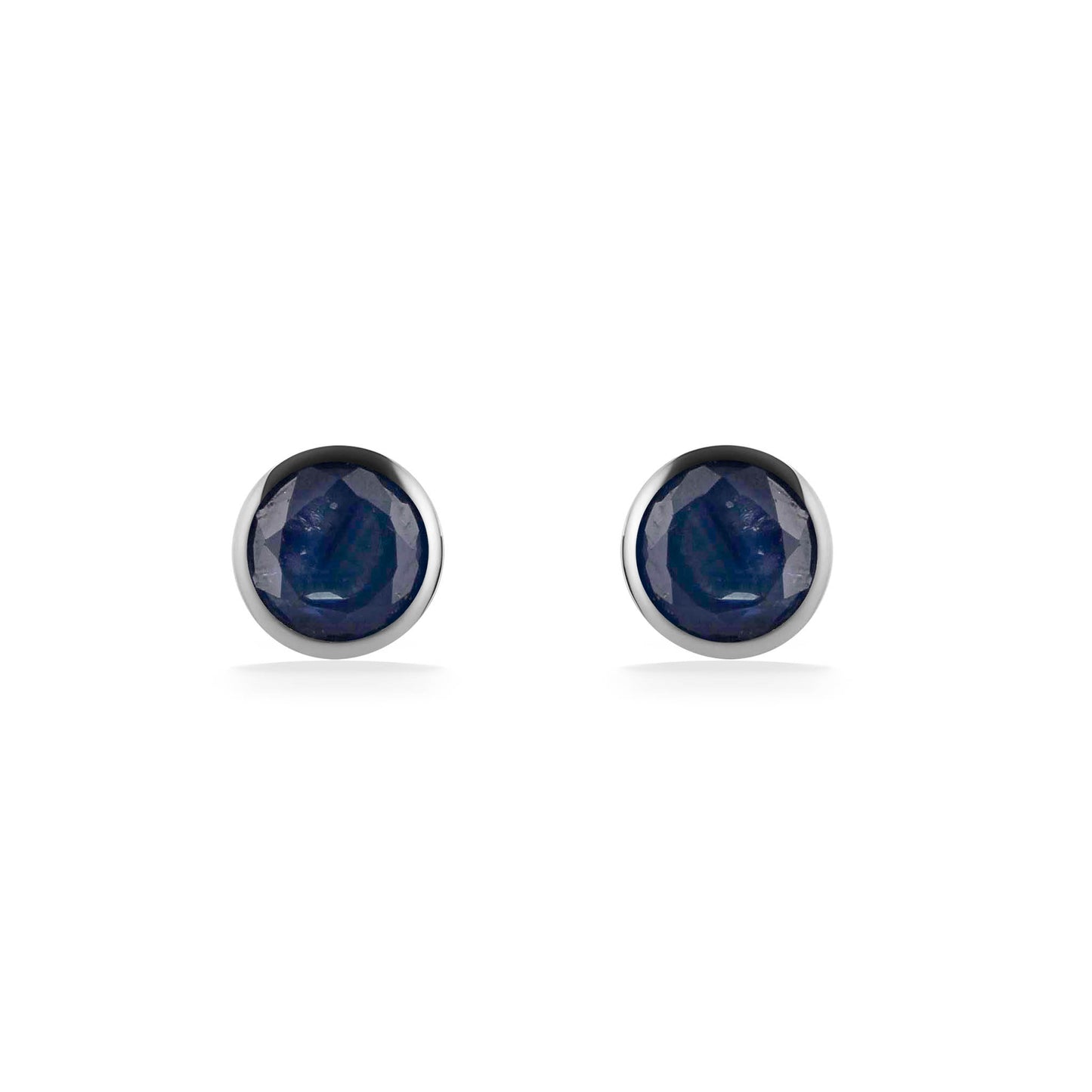 773308 - 14K White Gold - Effy Blue Sapphire Bezel Stud Earrings