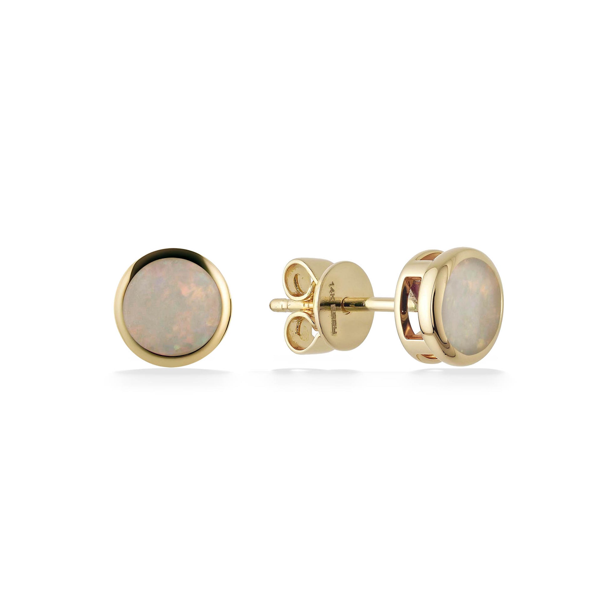 773309 - 14K Yellow Gold - Effy Opal Bezel Stud Earrings