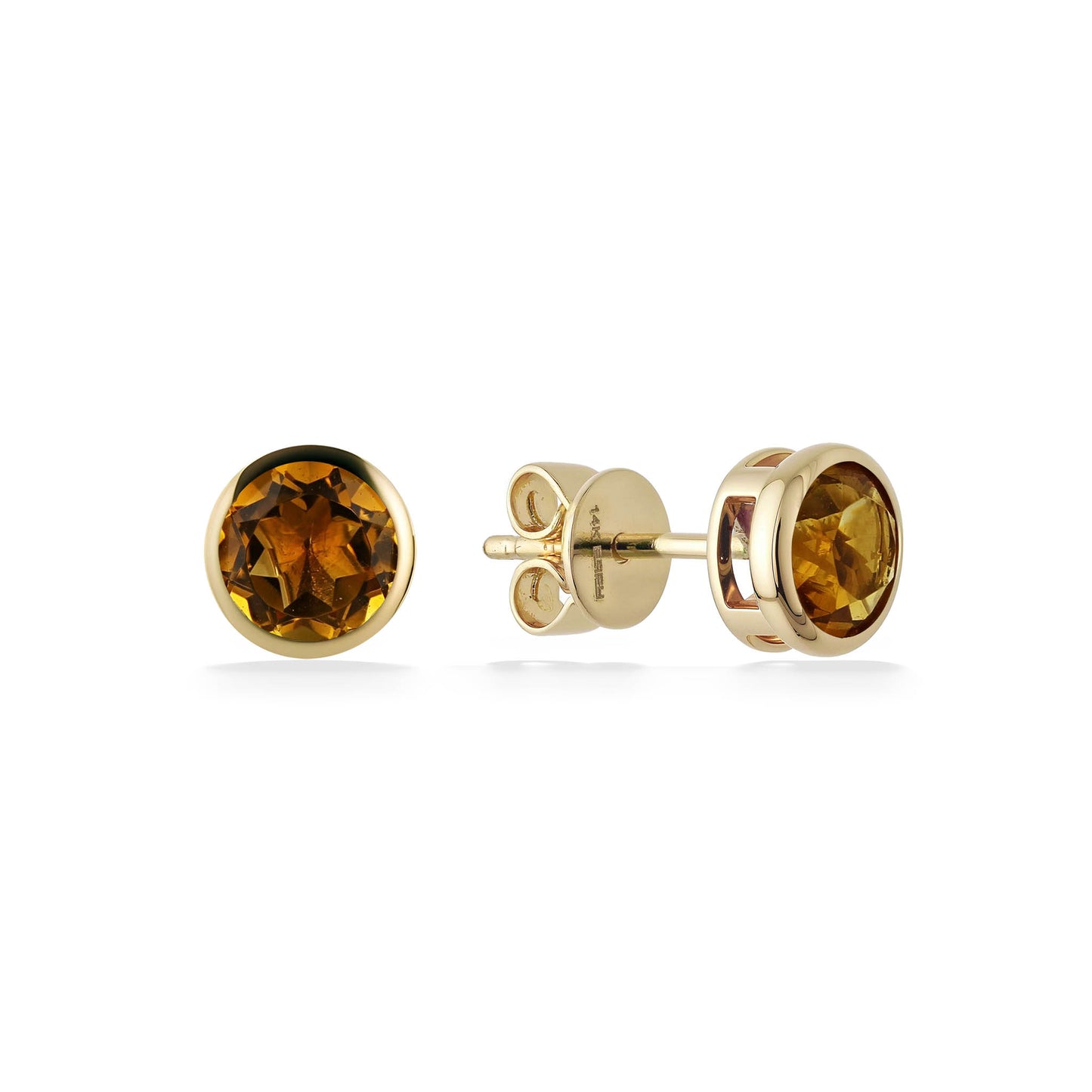 773310 - 14K Yellow Gold - Effy Citrine Bezel Stud Earrings