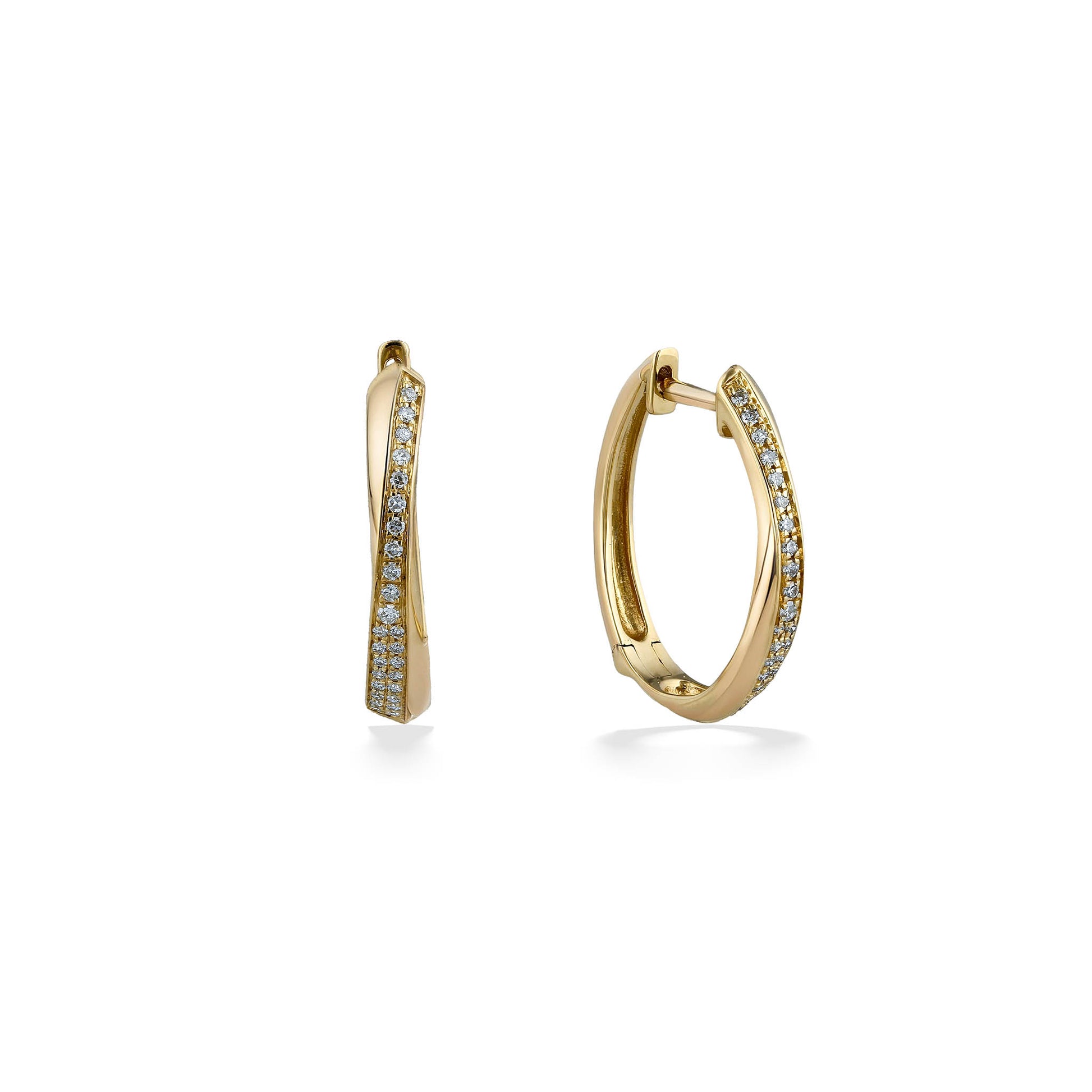 773313 - 14K Yellow Gold - Effy Diamond Hoop Earrings