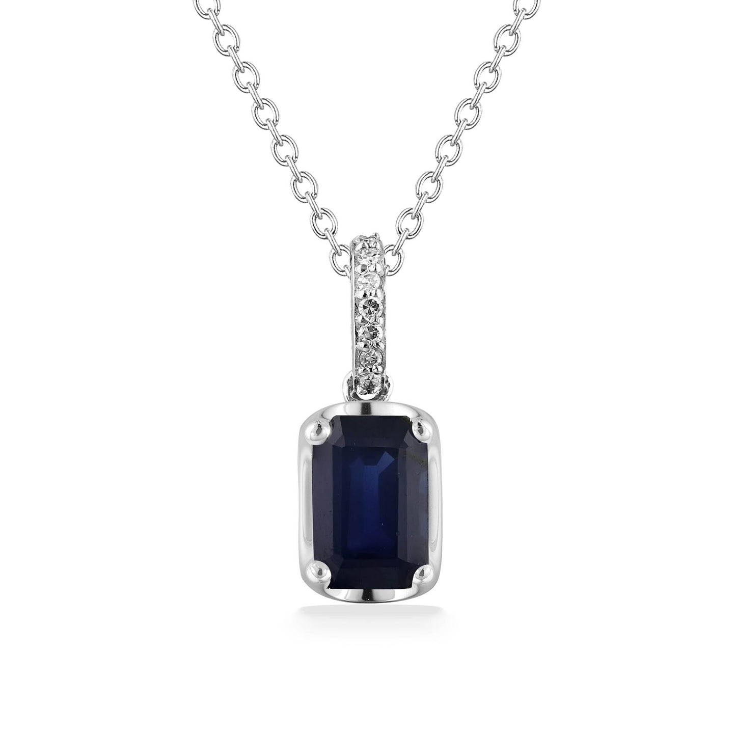 773339 - 14K White Gold - Effy Blue Sapphire Pendant