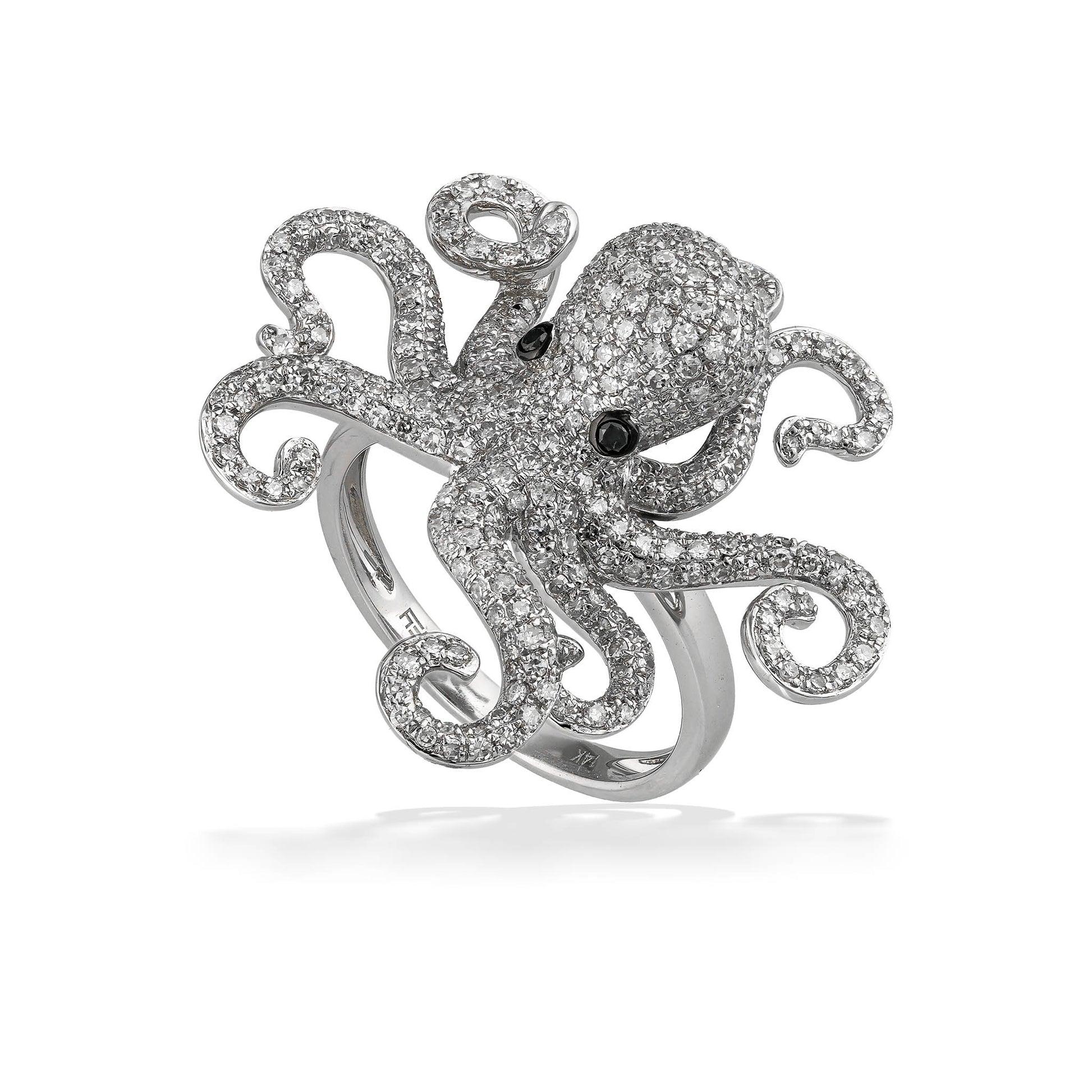 773344 - 14K White Gold - Effy Octopus Diamond Ring