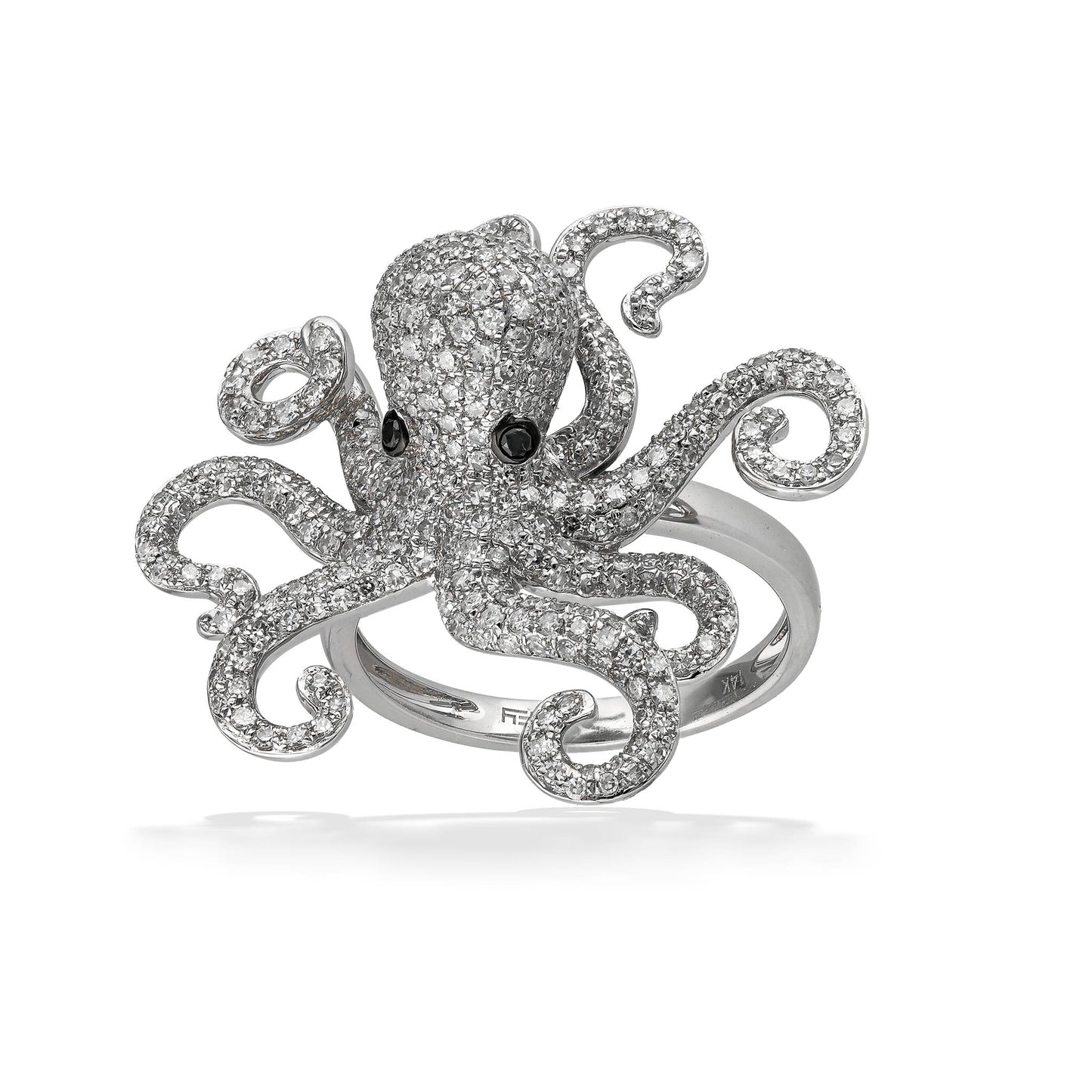 773344 - 14K White Gold - Effy Octopus Diamond Ring