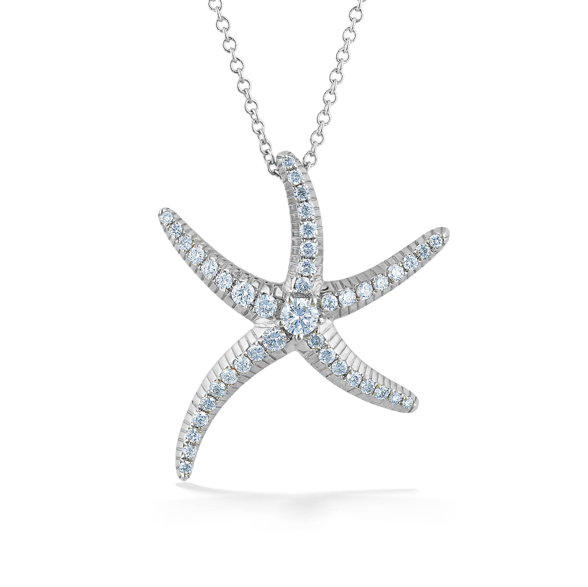 773345 - 14K White Gold - Effy Starfish Pendant with Diamonds