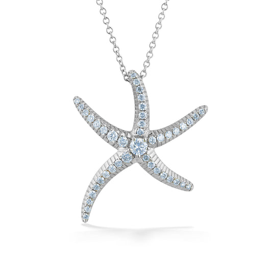773345 - 14K White Gold - Effy Starfish Pendant with Diamonds