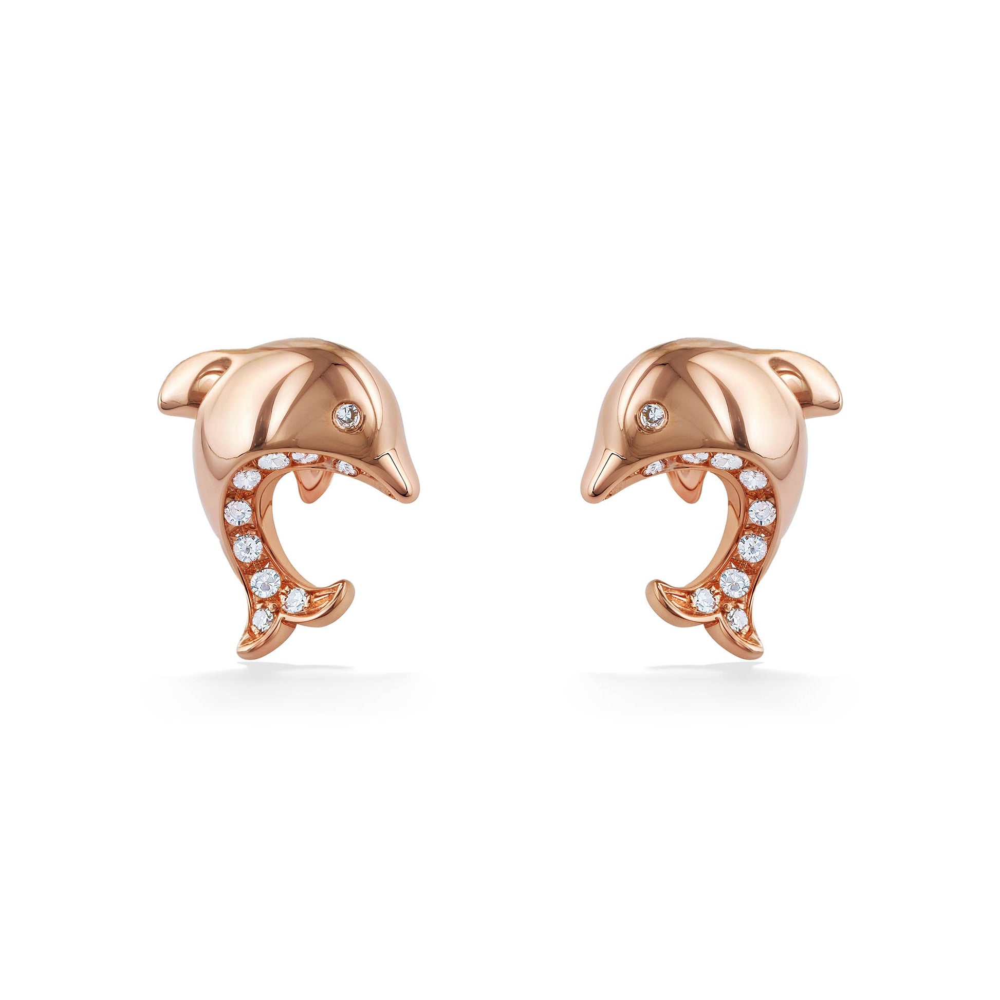 773353 - 14K Rose Gold - Effy Dolphin Stud Earrings