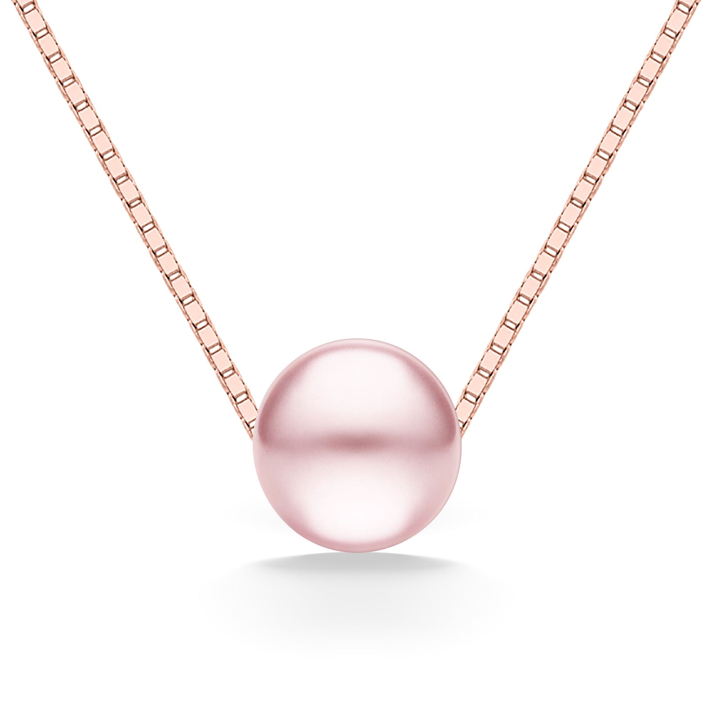 44729 - 14K Rose Gold - Na Keiki (Children's) Pink Freshwater Pearl Slider Necklace