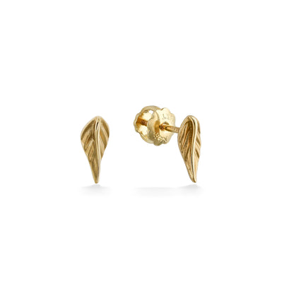 44756 - 14K Yellow Gold - Na Keiki (Children's) Maile Leaf Stud Earrings
