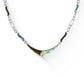 44760 - 18K Gold and Sterling Silver - Swirl Necklace with Abalone and Koa Wood