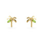 44769 - 14K Yellow Gold - Peridot Palm Tree Stud Earrings