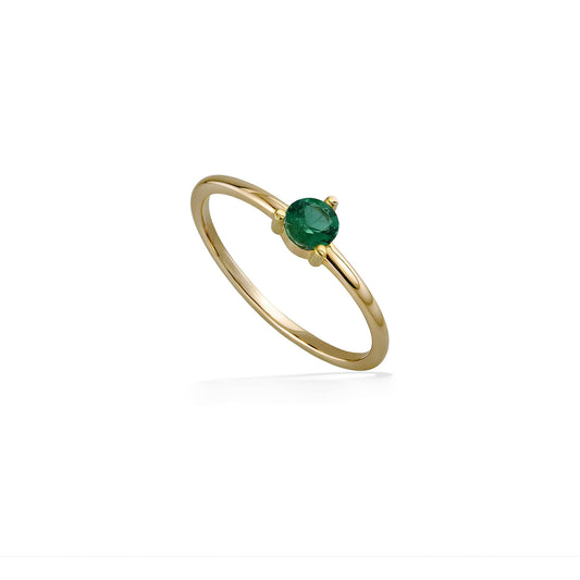 44790 - 14K Yellow Gold - Celestial Emerald Ring